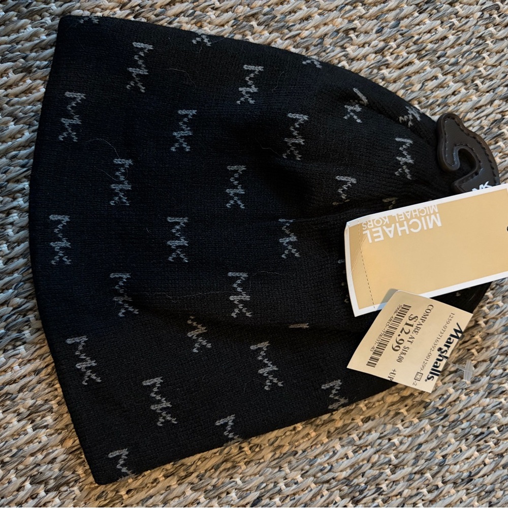 Michael Kors Black Logo Beanie